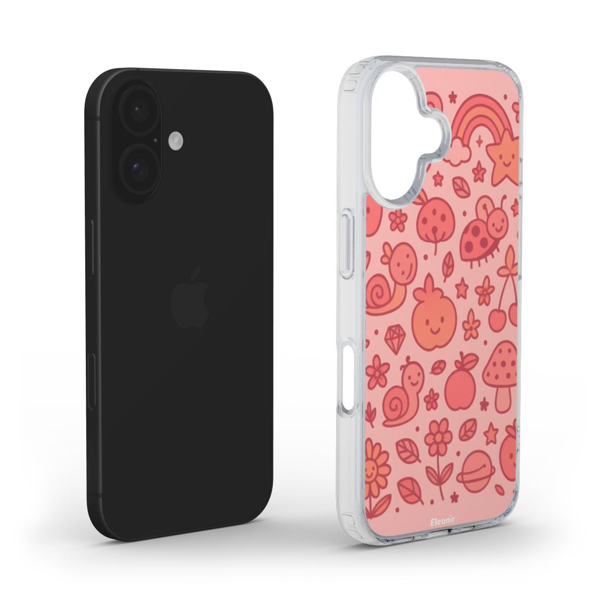 Cute Pink Pattern Clear Phone Case