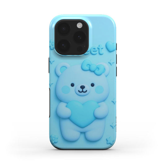 Cute Blue Bear Tough Phone Case