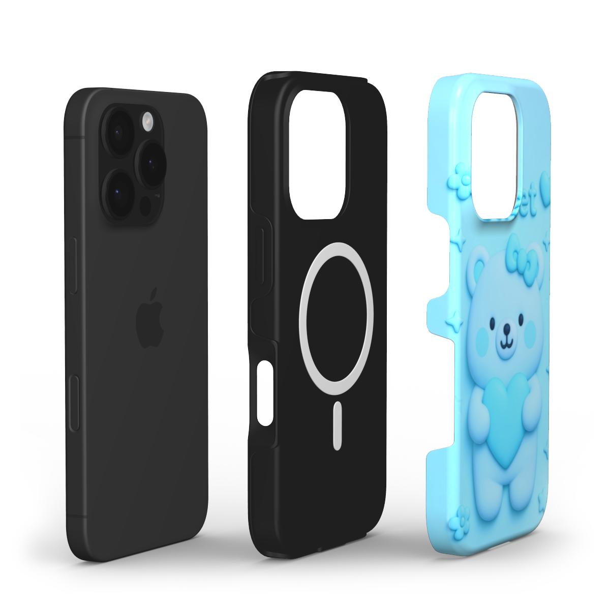 Cute Blue Bear MagSafe Tough Phone Case