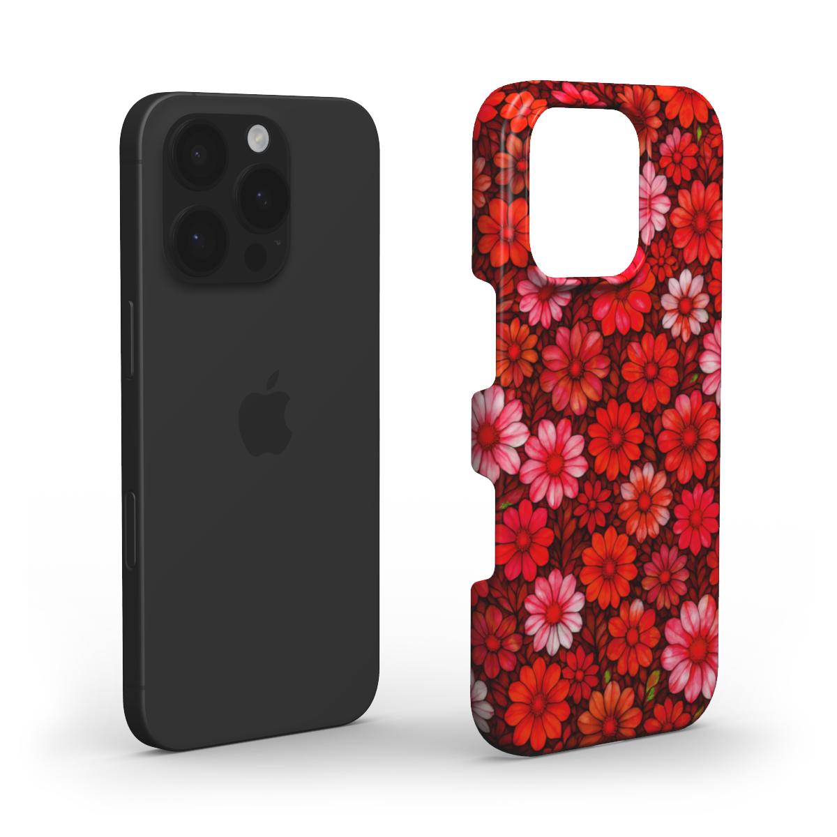 Red Floral print Snap Phone Case