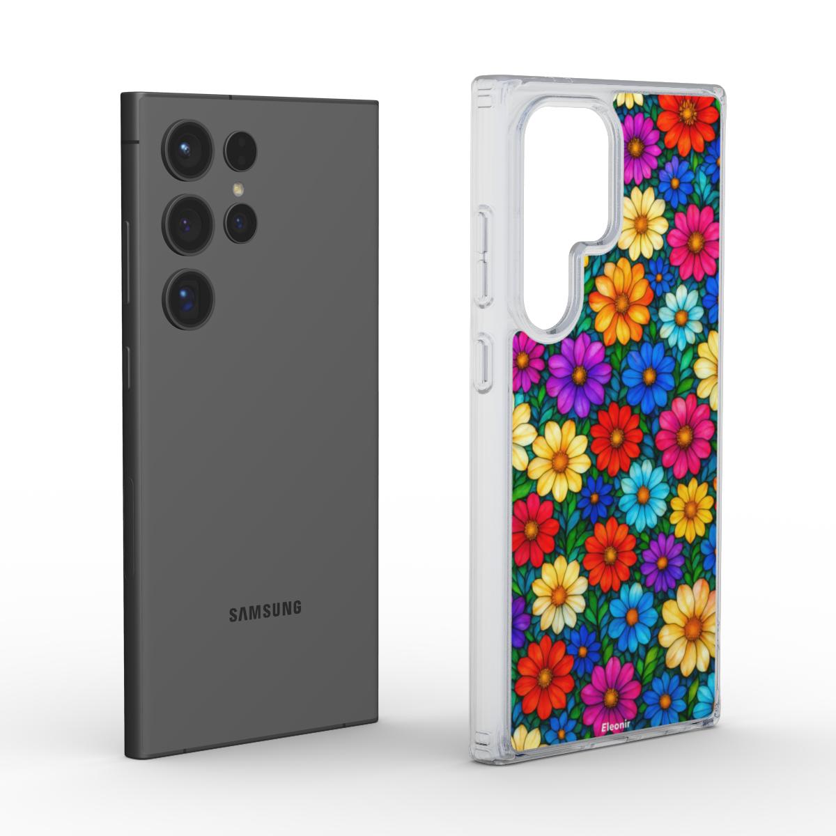 Colorful Floral Print Clear Phone Case