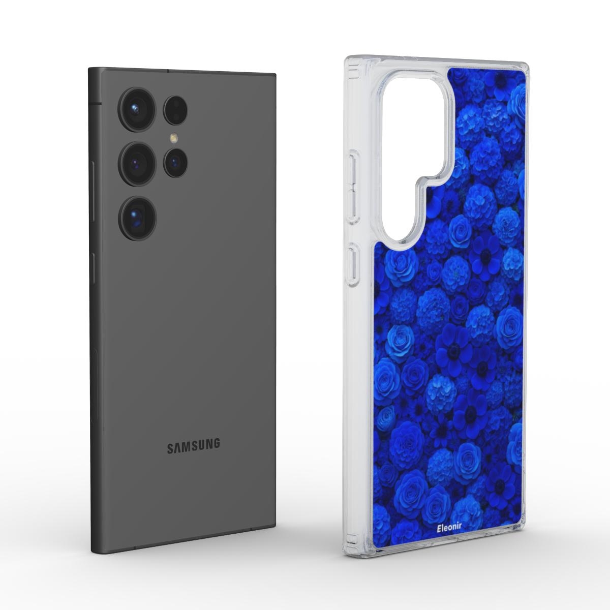 Blue Flowers Clear Phone Case