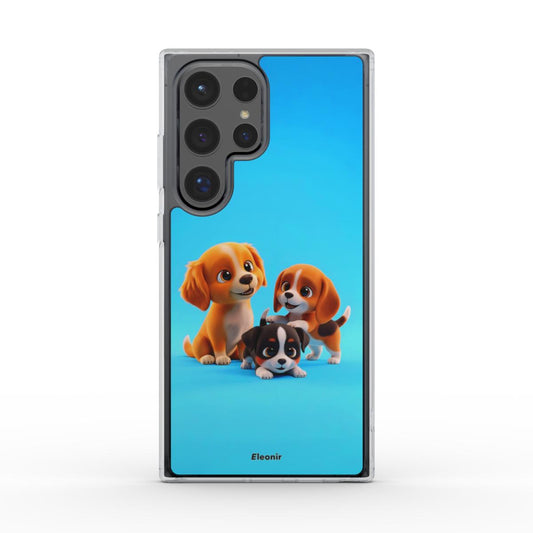 Cute Puppies Dogs Clear Phone Case