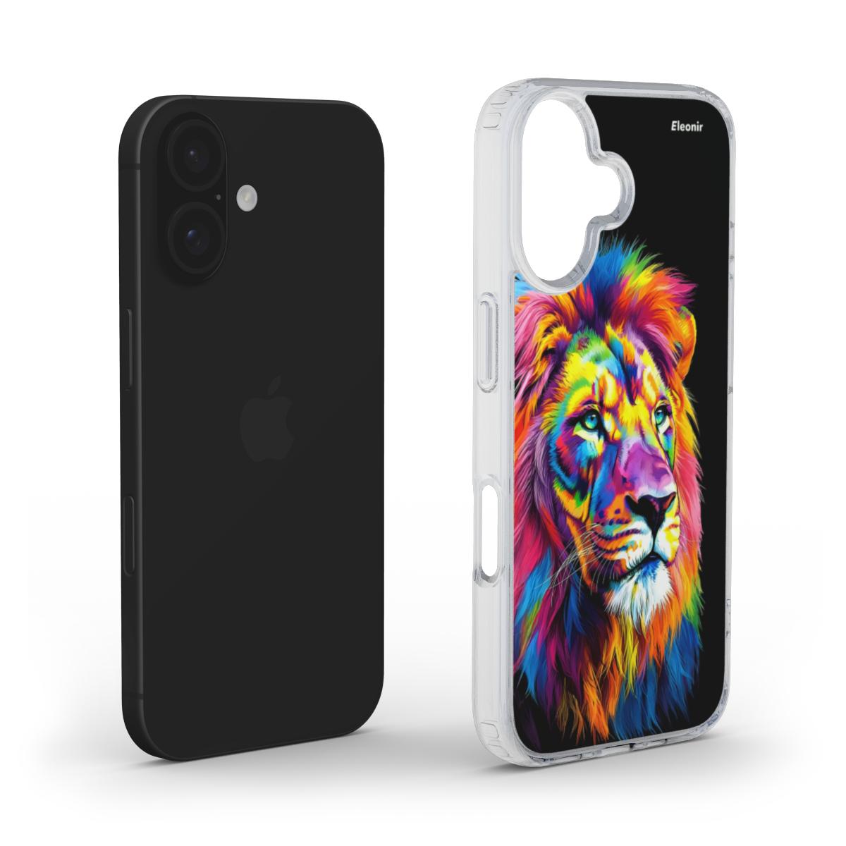 Majestic Colorful Lion MagSafe Clear Phone Case