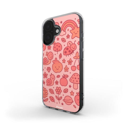 Cute Pink Pattern MagSafe Clear Phone Case