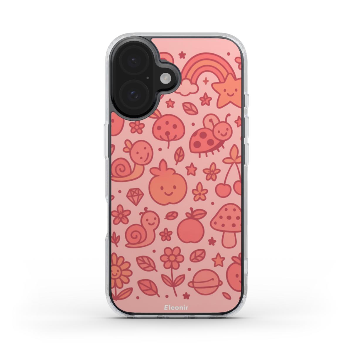 Cute Pink Pattern MagSafe Clear Phone Case