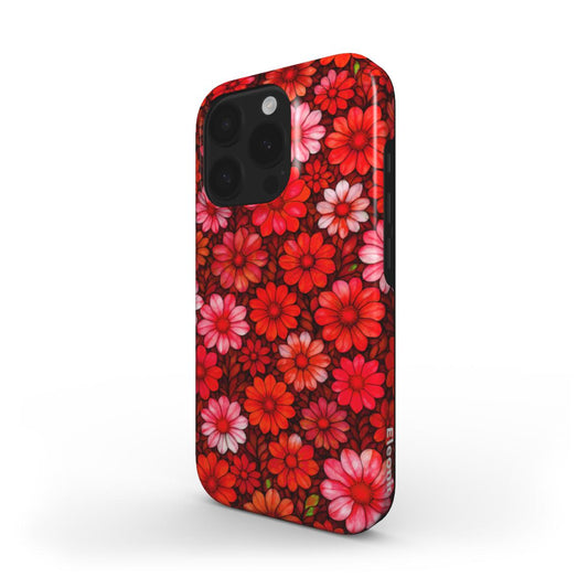 Red Floral print MagSafe Tough Phone Case