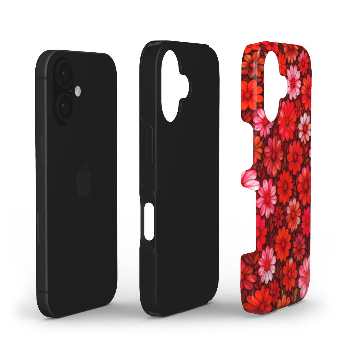 Red Floral print Tough Phone Case