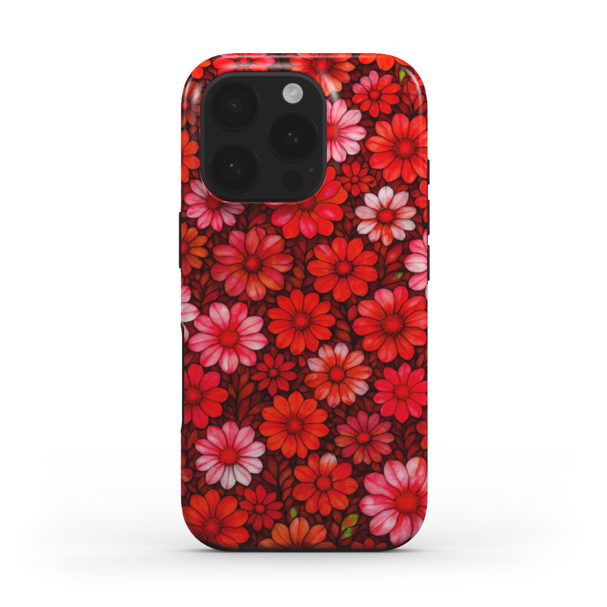 Red Floral print MagSafe Tough Phone Case