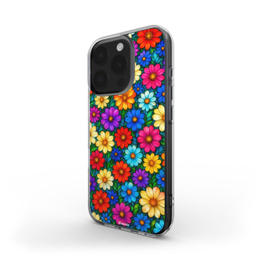 Colorful Floral print MagSafe Clear Phone Case