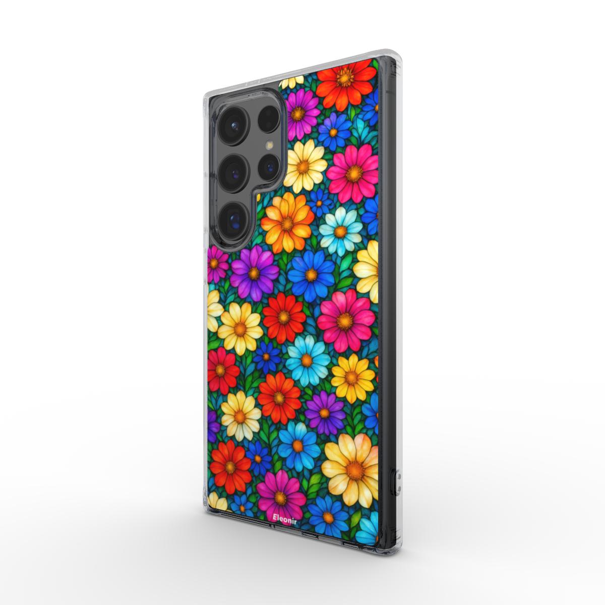 Colorful Floral Print Clear Phone Case