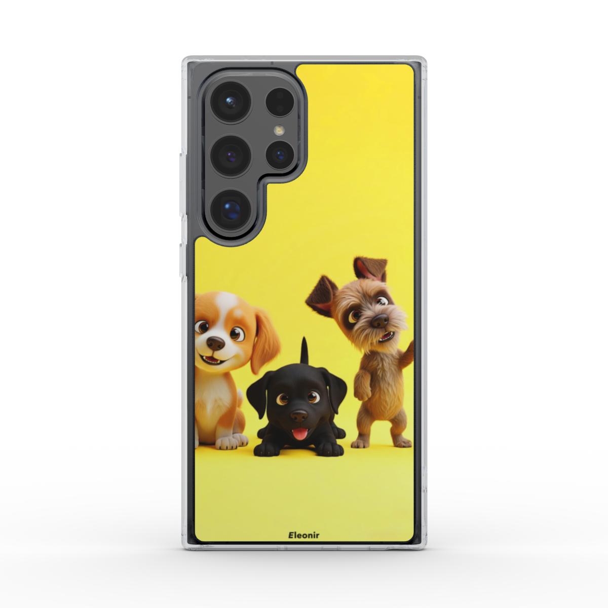 Cute Puppies Clear Phone Case