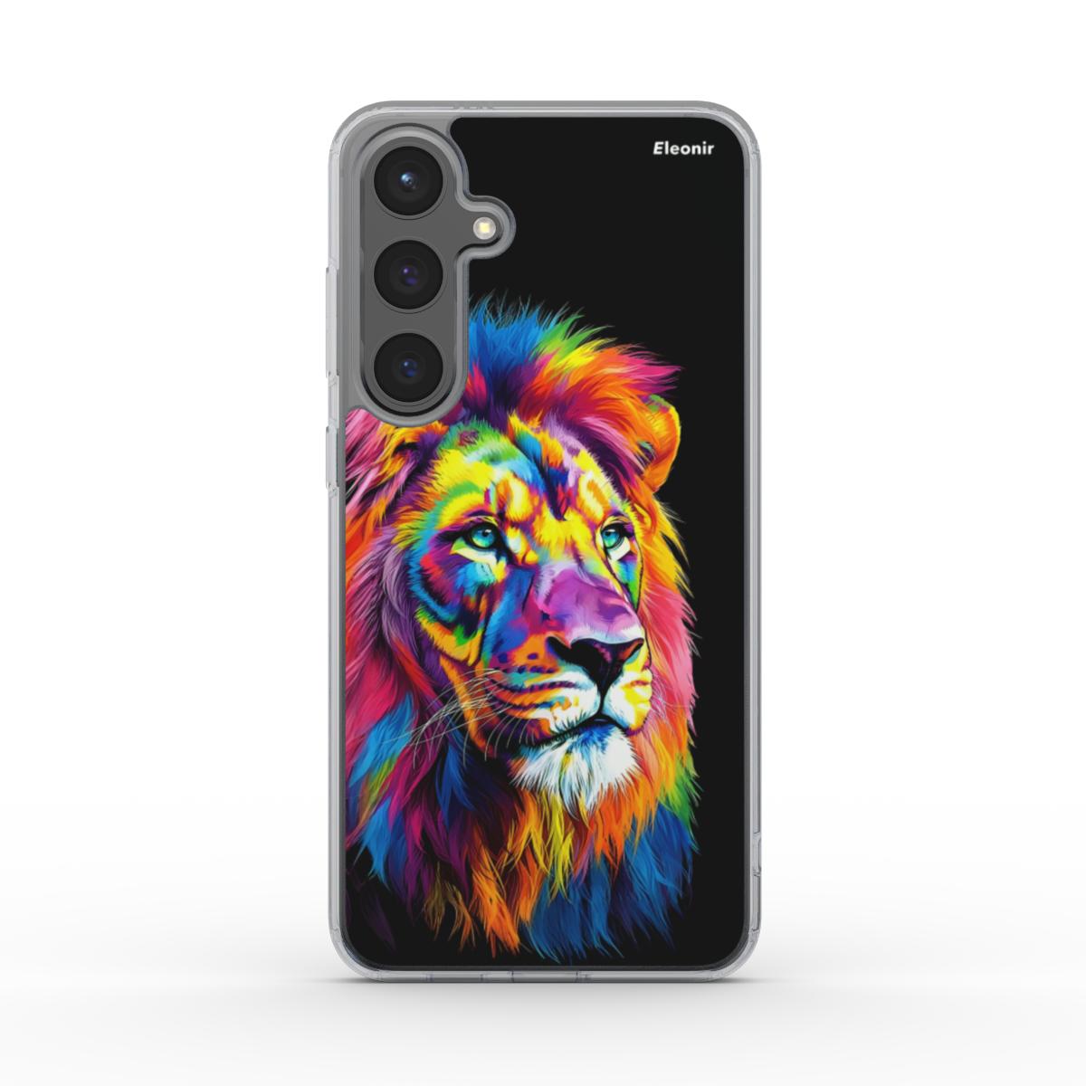 Majestic Colorful Lion Clear Phone Case