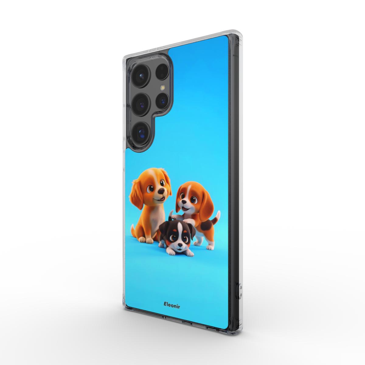 Cute Puppies Dogs Clear Phone Case