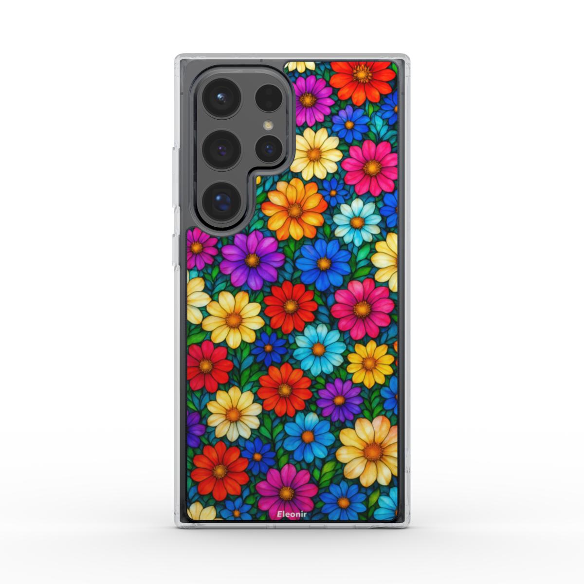 Colorful Floral Print Clear Phone Case