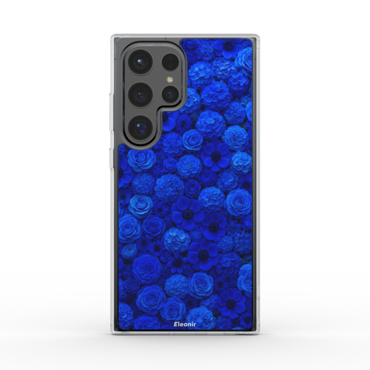 Blue Flowers Clear Phone Case