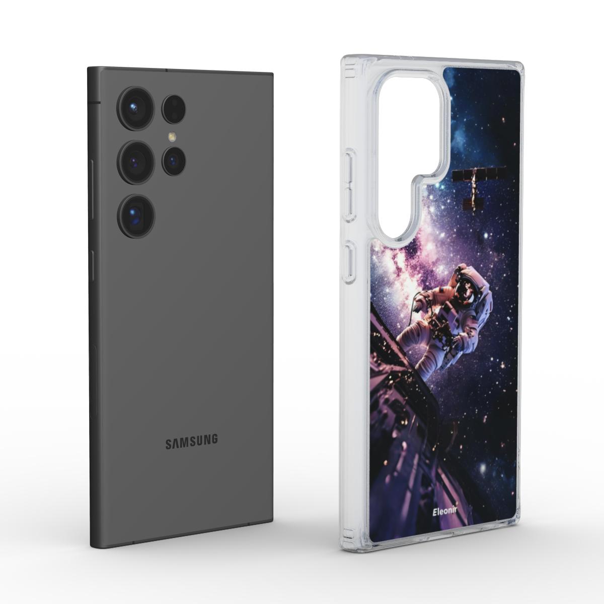 Astronaut in Space Clear Phone Case