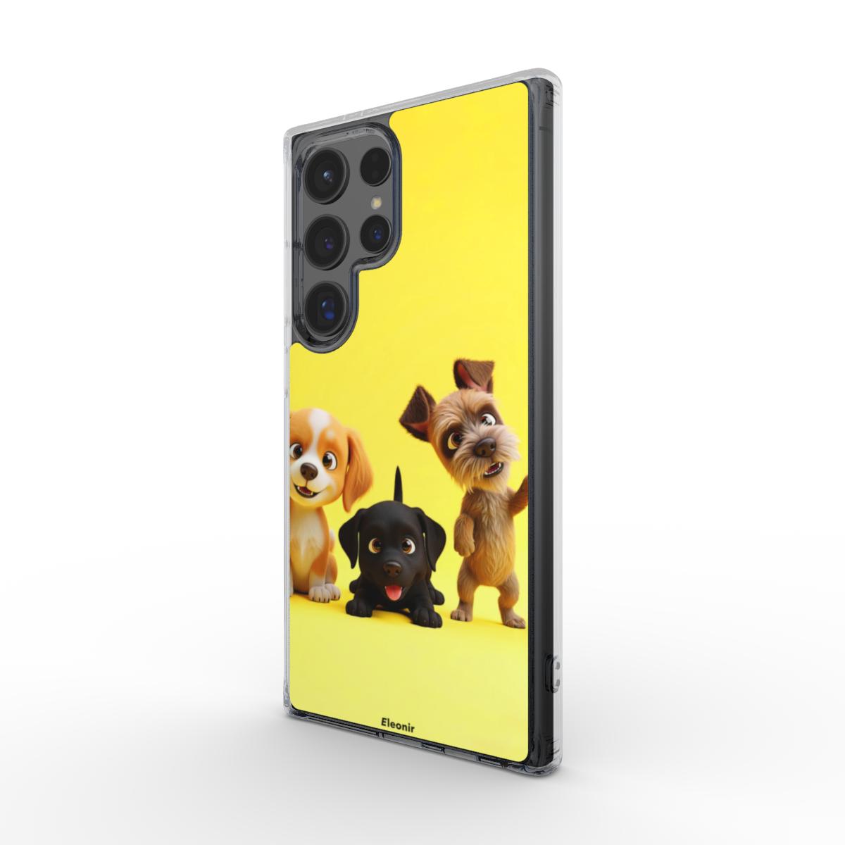 Cute Puppies Clear Phone Case