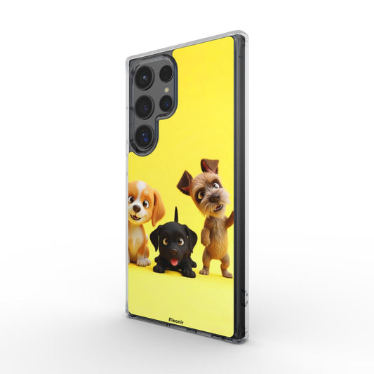 Cute Puppies Clear Phone Case