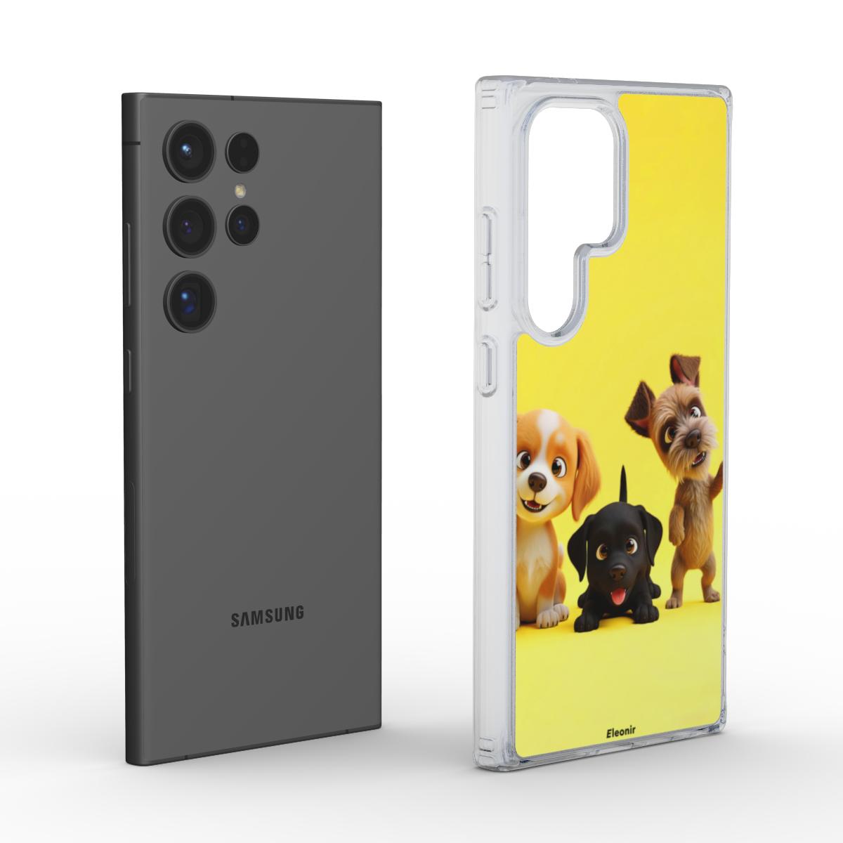 Cute Puppies Clear Phone Case