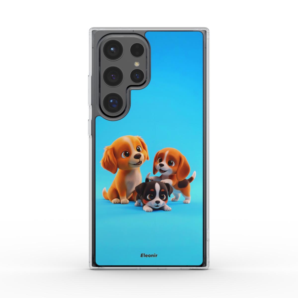 Cute Puppies Dogs Clear Phone Case