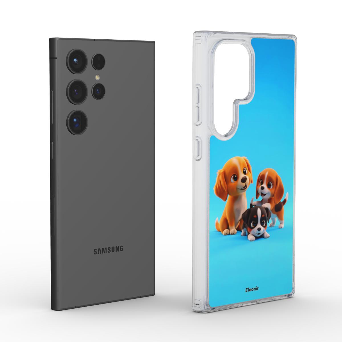 Cute Puppies Dogs Clear Phone Case