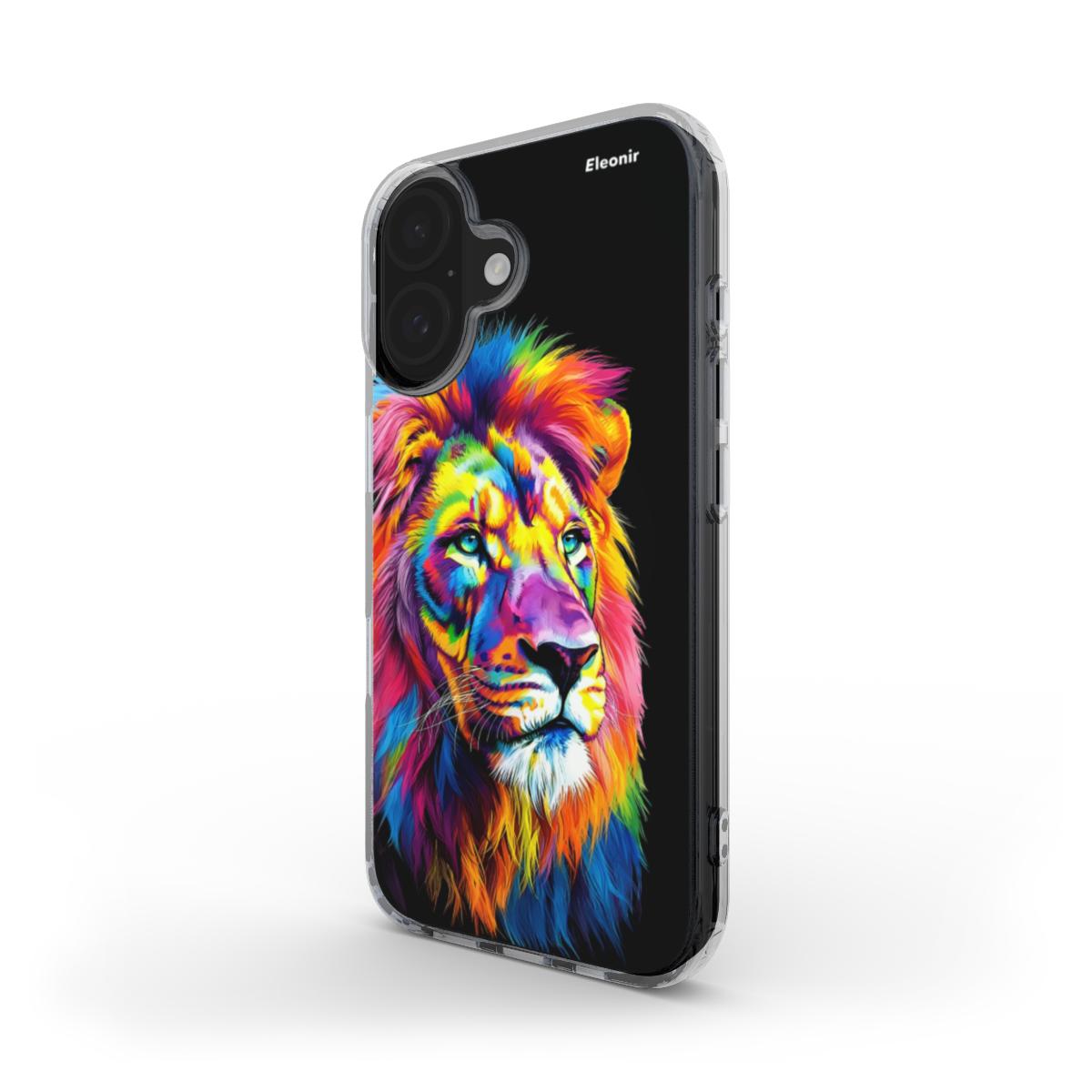 Majestic Colorful Lion MagSafe Clear Phone Case