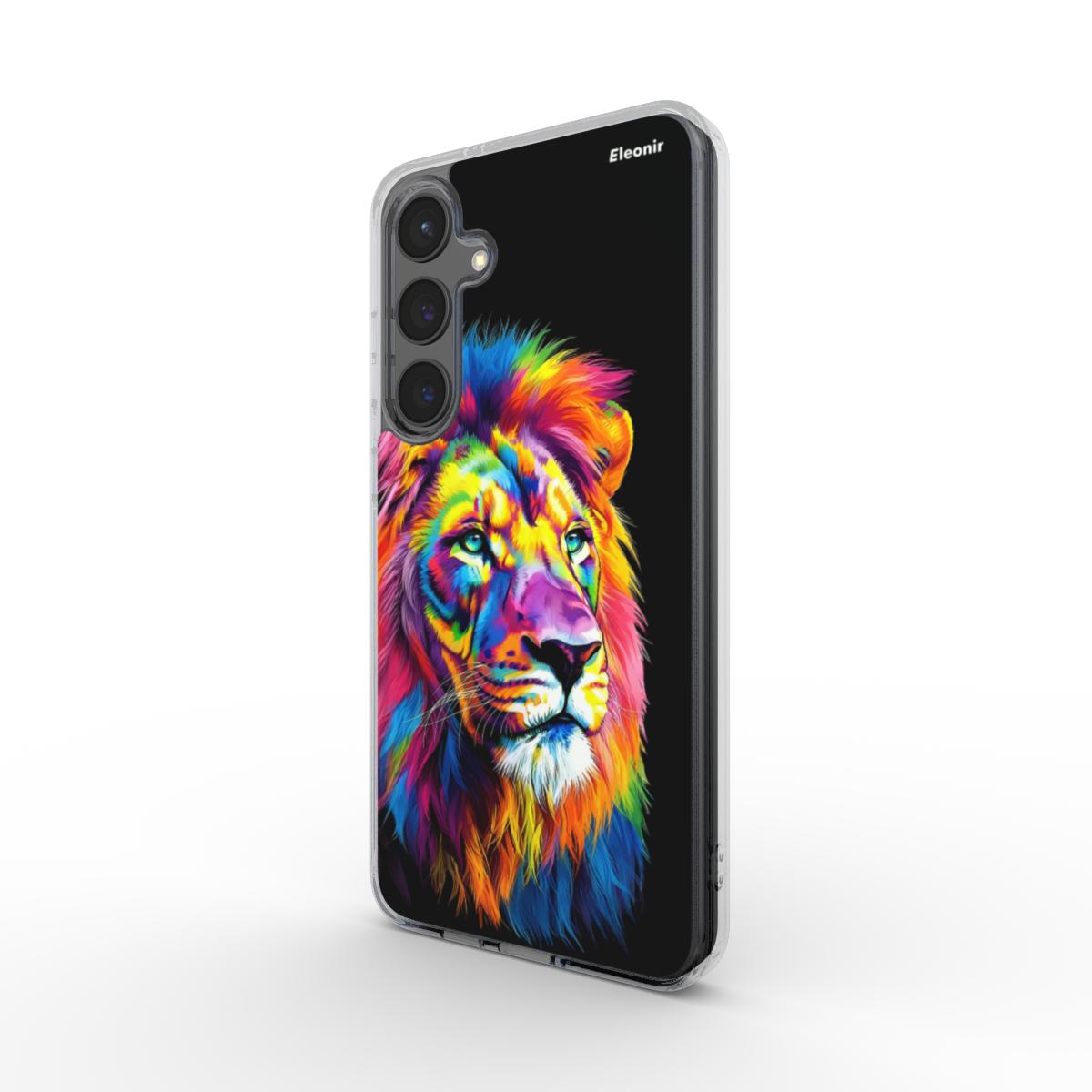 Majestic Colorful Lion Clear Phone Case