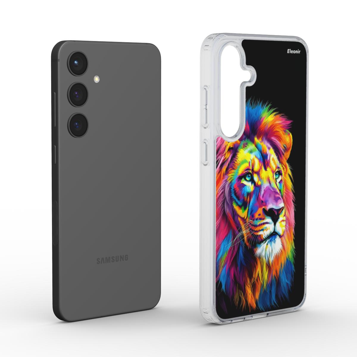 Majestic Colorful Lion Clear Phone Case