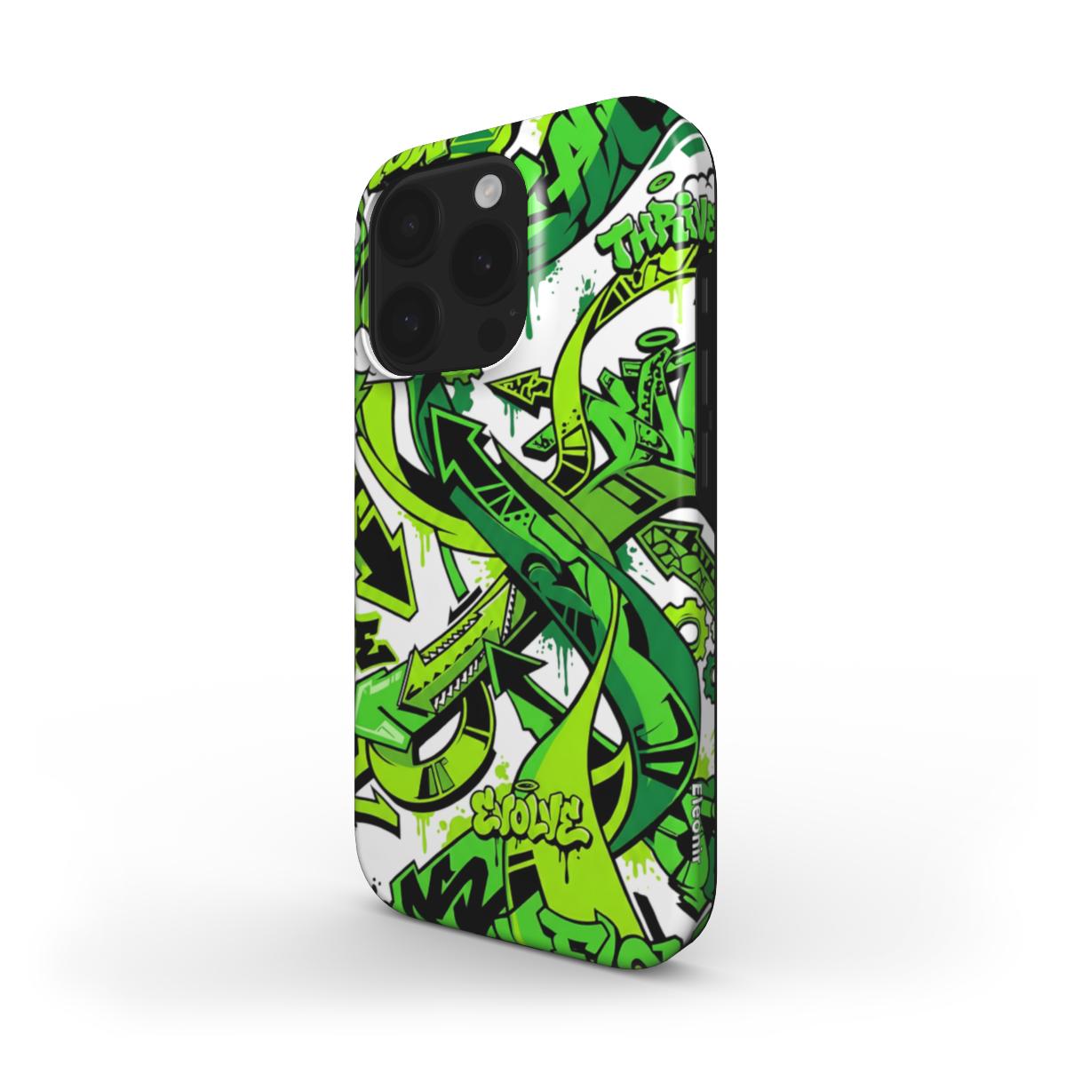 Green Modern Graffiti Tough Phone Case