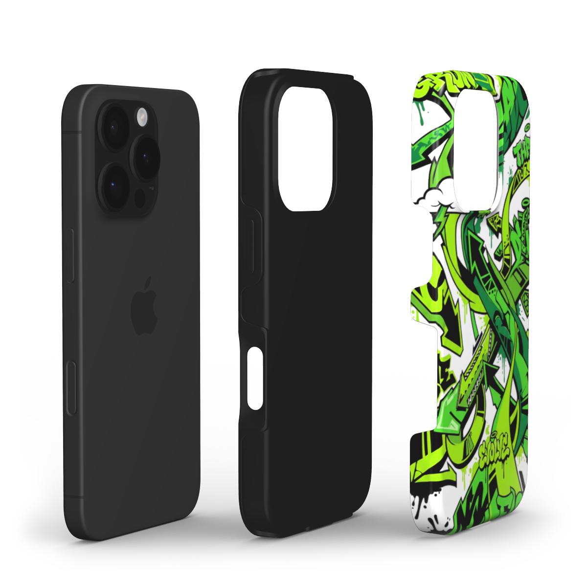 Green Modern Graffiti Tough Phone Case