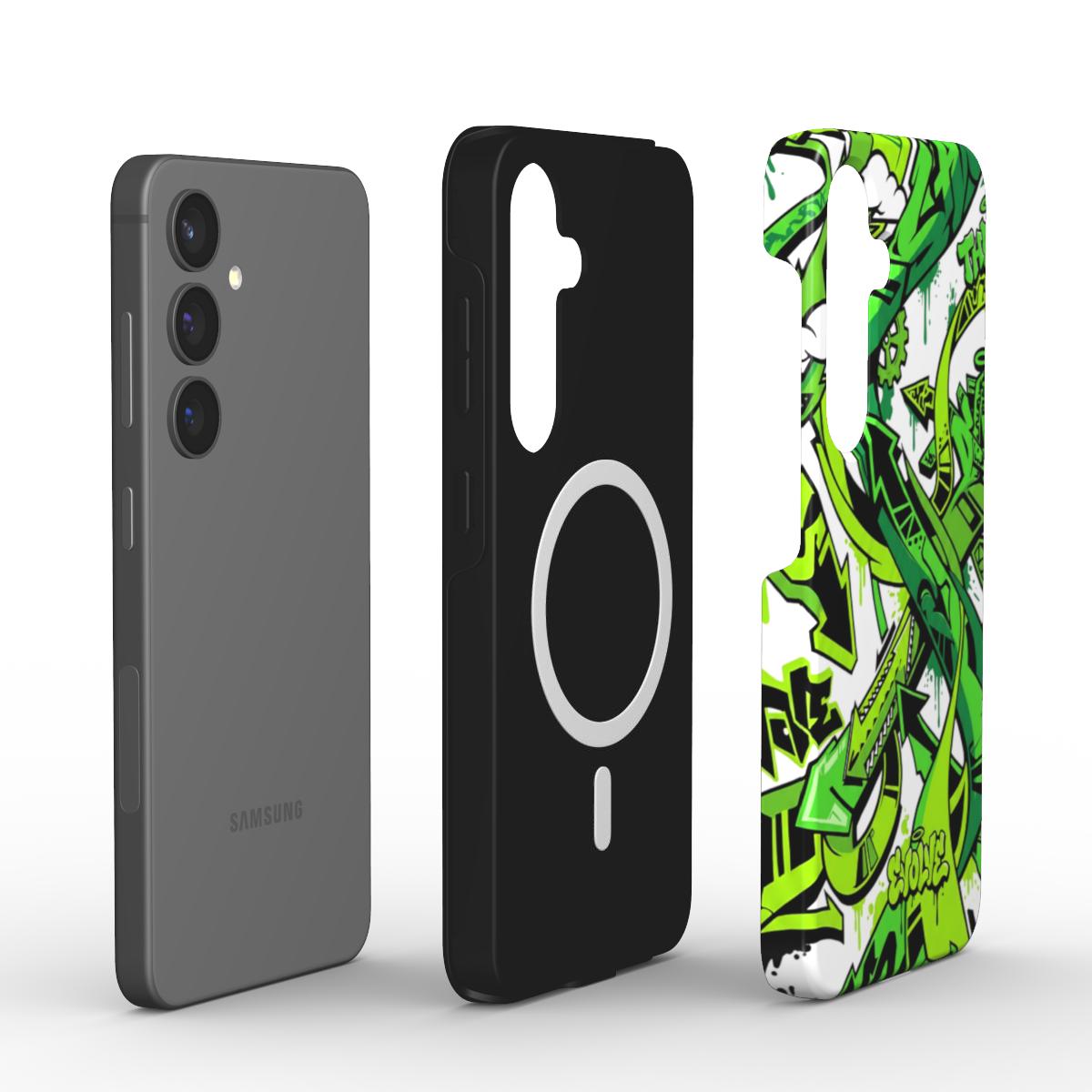Green Modern Graffiti Magnetic Tough Phone Case