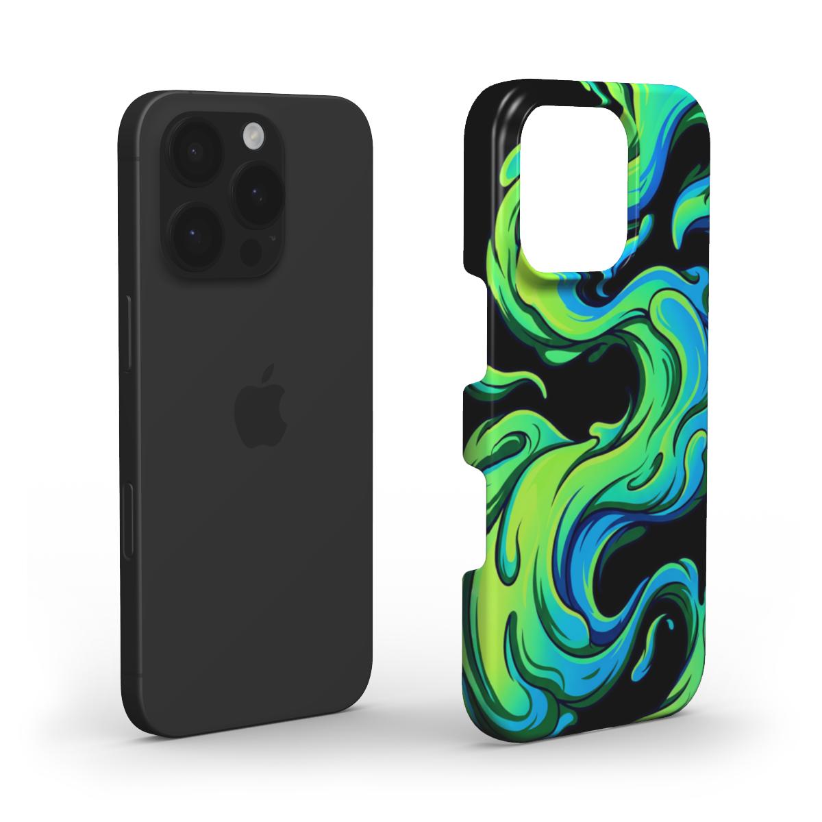 Black-Green Abstract Snap iPhone Case