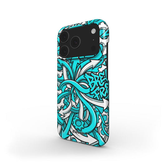 White-Cyan Abstract Snap Phone Case